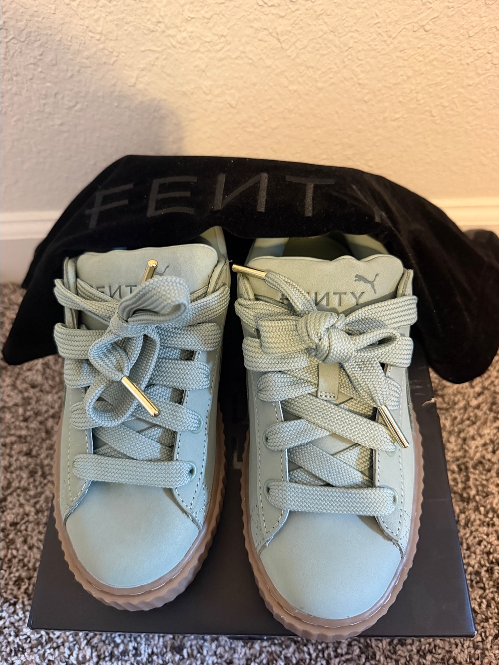FENTY Low-Top Sneakers in Sage Green